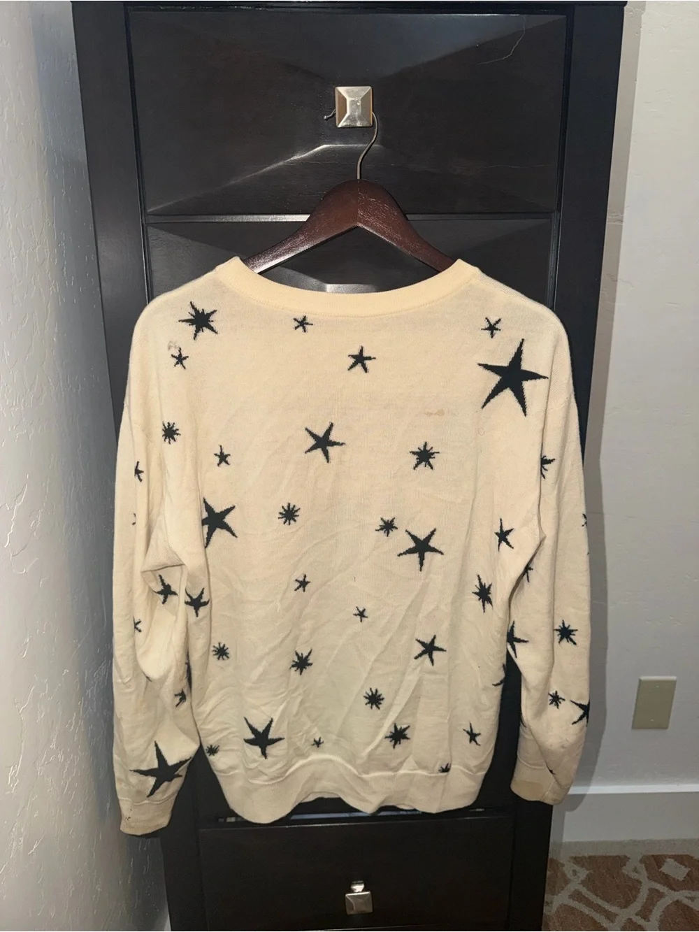 Moschino Cream Teddy Astronaut Graphic Crewneck Sweater